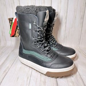 NWT VANS Green & Black Standard Snow MTE Leather Boots Size 6 Mens